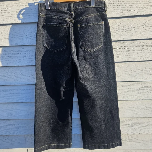 Banana Republic High Rise Wide Leg Crop Jeans Dark Wash Size 26 - Picture 7 of 9